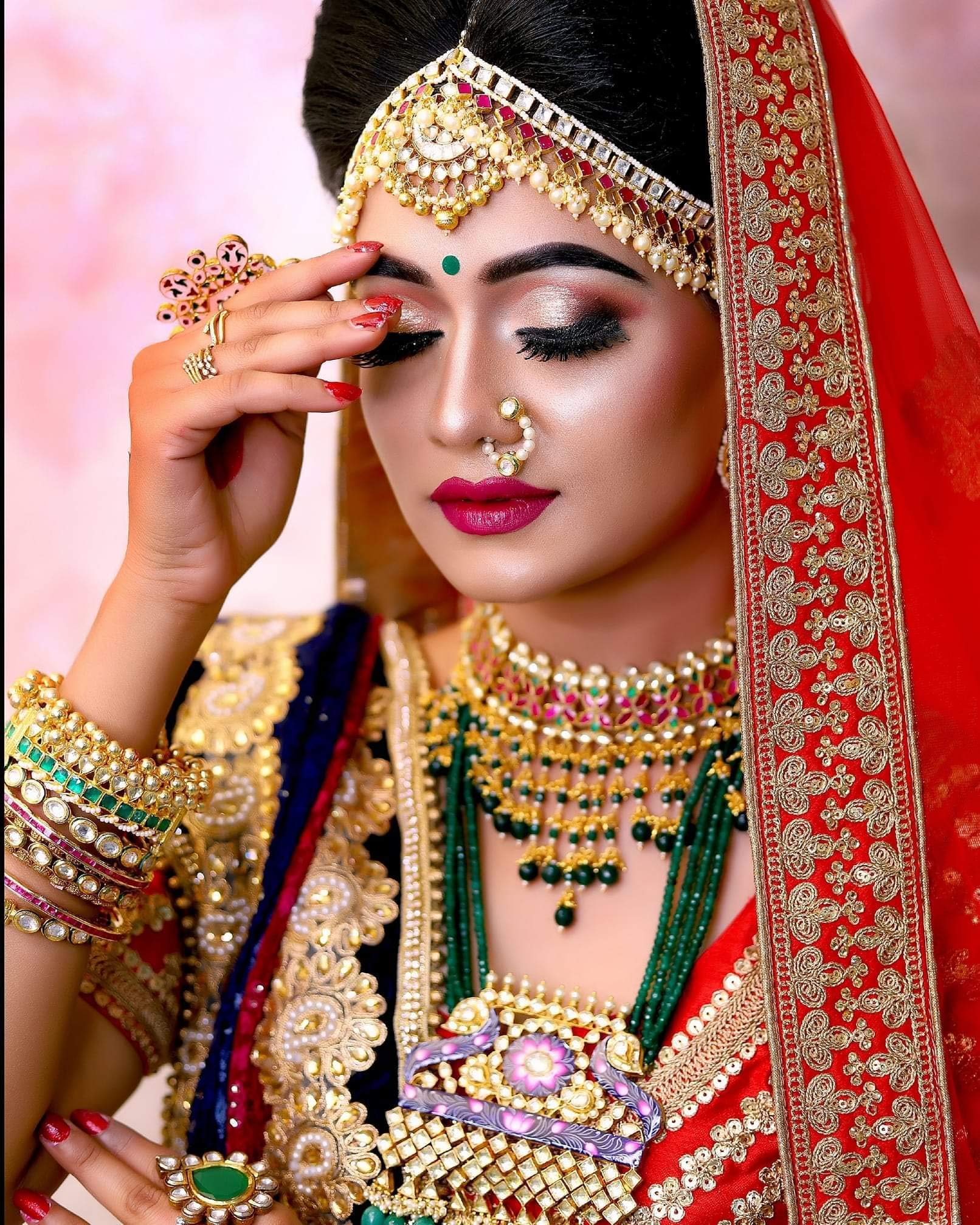 Bridal makeup and jewelry by The Rose Beauty